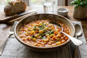 Ciorba de legume cu paste fainoase
