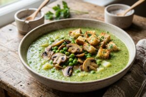 Supa crema de broccoli cu ciuperci