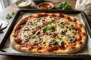 Pizza de casa cu ciuperci