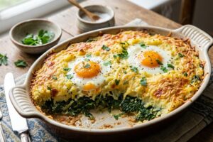 Souffle de spanac cu oua si cascaval